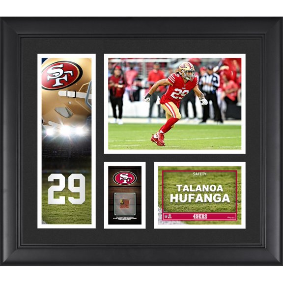 Talanoa Hufanga San Francisco 49ers Framed 15" x 17" Player Collage with a Piece of Game-Used Ball