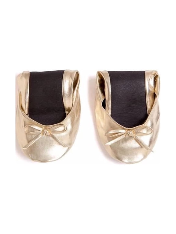 Women's Classic Foldable Flats with Pouch US 8-9 Champagne