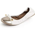 thumbnail image 1 of Talaria Women's Premium Foldable Flats with Pouch 7 White gold, 1 of 4