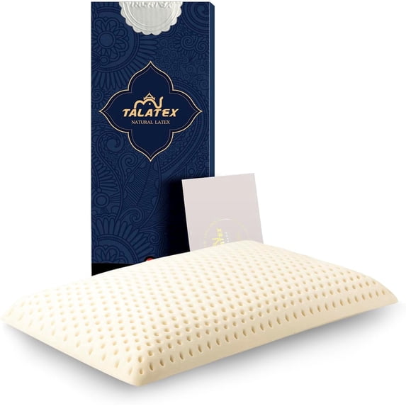 Talatex 2.7" Ultra Thin Natural Latex Pillow, Low Profile Flat Pillow for Stomach & Back Sleepers, Breathable Cervical Neck Support