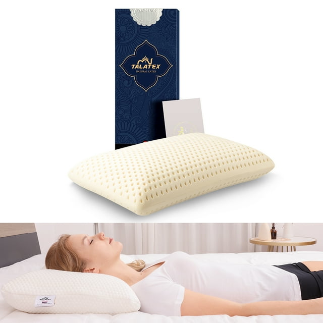 Talatex Talalay 100 Natural Premium Latex Pillow, Helps Relieve
