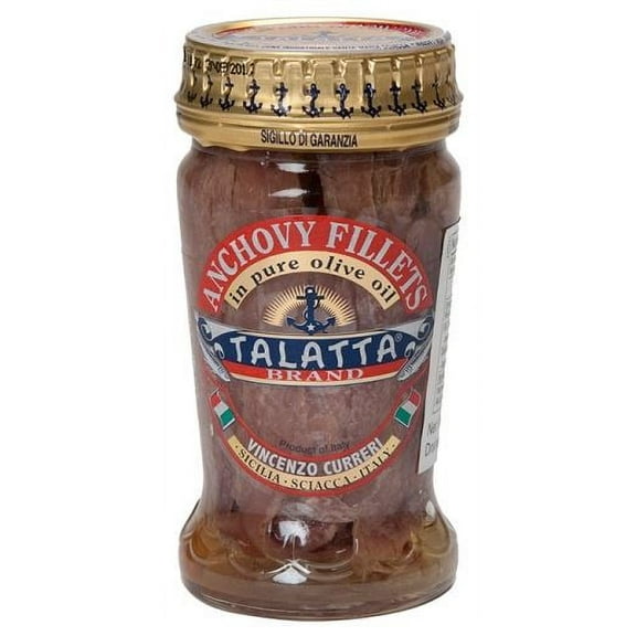 Talatta Anchovy Fillets in Pure Olive Oil, 3.3 oz Jar