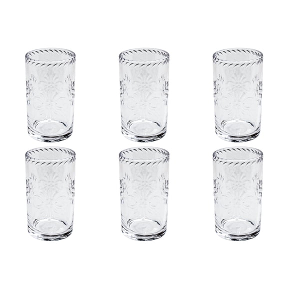 Talavera Acrylic Drinking Glass - Clear - 18 oz - Set of 6