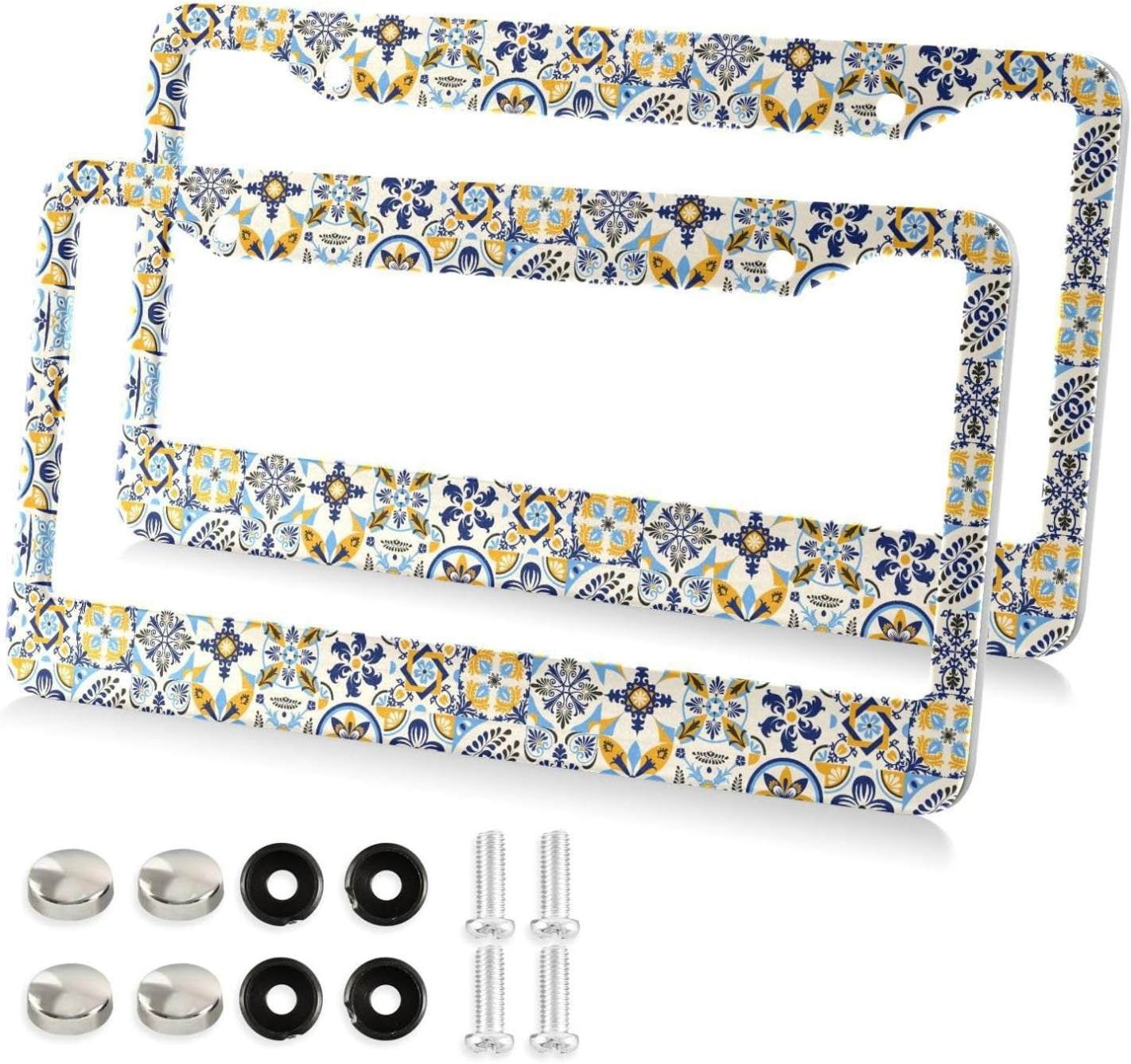 BEIANSHUO Mushroom Design License Plate Frames (2-Pack) - Aluminum, Universal Fit With Screws & Caps - View #7
