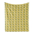thumbnail image 1 of Talavera Soft Flannel Fleece Throw Blanket, Traditional Pattern with Different Folkloric Ornamental Squares, Cozy Plush for Indoor and Outdoor Use, 70" x 90", Dark Yellow Multicolor, by Ambesonne, 1 of 5