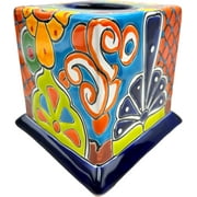 Talavera Sqaure Tissue Cover Handmade Decorative Hand Painted Multicolor Mexican Pottery Ceramic Folk Art Home Decor (Multi 16)