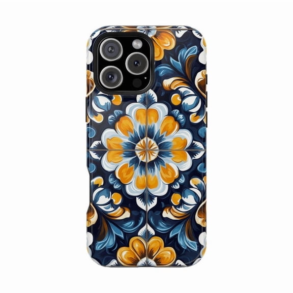 Talavera Tile iPhone Case Vintage Floral Ceramic Pattern for iPhone 17 16 15 14 13 12 11 Pro Max