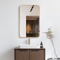 thumbnail image 1 of Talayuela 20 in.W x 32 in.H Aluminum Framed Medicine Cabinet in Brushed Gold, 1 of 17