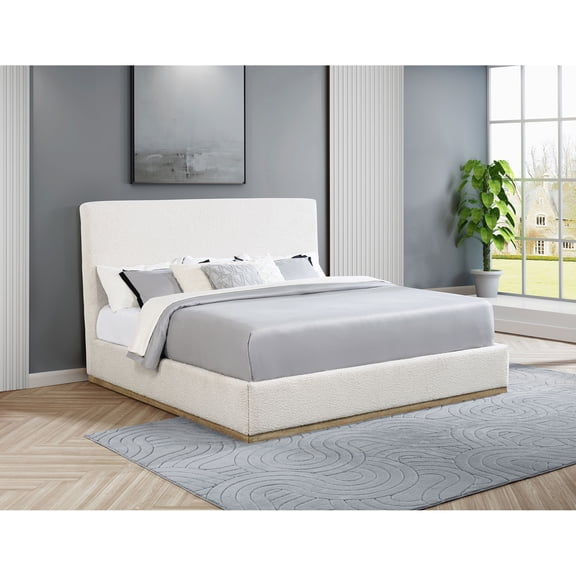 Talbot Cream Upholstered Eastern King Plaform Bed