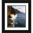 thumbnail image 1 of Talbot Frank, Christopher 12x14 Black Ornate Wood Framed with Double Matting Museum Art Print Titled - Hawaii, Kauai Waves on the Na Pali Coast, 1 of 4