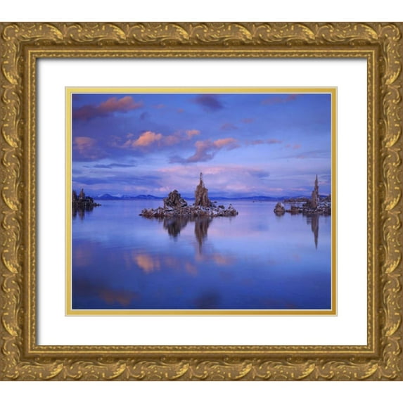 Talbot Frank, Christopher 14x12 Gold Ornate Wood Framed with Double Matting Museum Art Print Titled - California Tufa Formations on Mono Lake