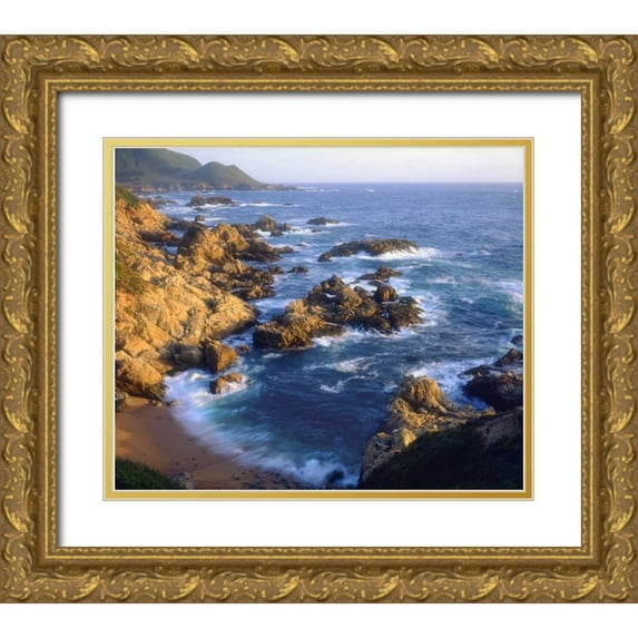 Talbot Frank, Christopher 14x12 Gold Ornate Wood Framed with Double Matting Museum Art Print Titled - USA, California, Central California Coast