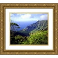 thumbnail image 1 of Talbot Frank, Christopher 14x12 Gold Ornate Wood Framed with Double Matting Museum Art Print Titled - USA, Kauai, Hawaii View above the Na Pali Coast, 1 of 4