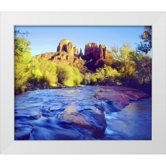 Talbot Frank, Christopher 14x12 White Modern Wood Framed Museum Art Print Titled - Arizona, Sedona Cathedral Rock and Oak Creek