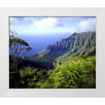 thumbnail image 1 of Talbot Frank, Christopher 14x12 White Modern Wood Framed Museum Art Print Titled - USA, Kauai, Hawaii View above the Na Pali Coast, 1 of 4