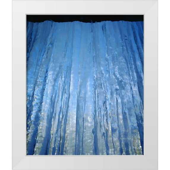 Talbot Frank, Christopher 15x17 White Modern Wood Framed Museum Art Print Titled - CA, Sierra Nevada Inside a frozen Waterfall