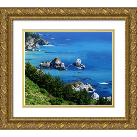 Talbot Frank, Christopher 17x15 Gold Ornate Wood Framed with Double Matting Museum Art Print Titled - USA, California, Central California Coast
