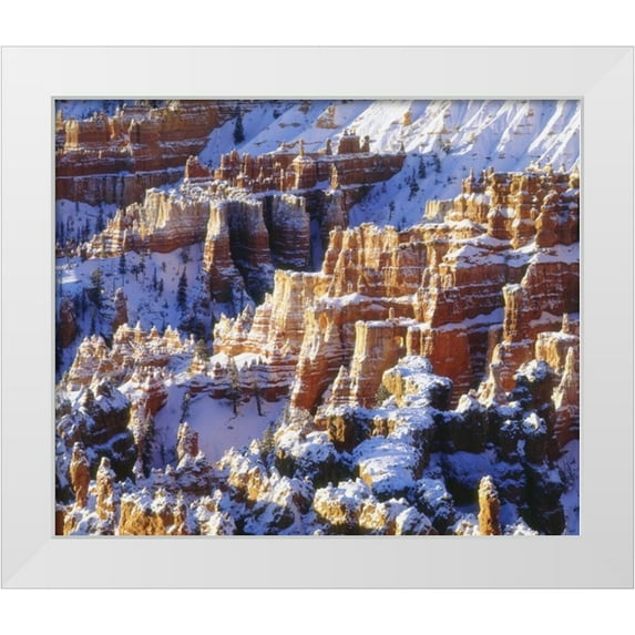 Talbot Frank, Christopher 17x15 White Modern Wood Framed Museum Art Print Titled - UT, Bryce Canyon Winter snow on rock formations