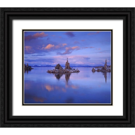 Talbot Frank, Christopher 23x20 Black Ornate Wood Framed with Double Matting Museum Art Print Titled - California Tufa Formations on Mono Lake