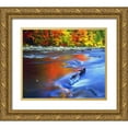 thumbnail image 1 of Talbot Frank, Christopher 23x20 Gold Ornate Wood Framed with Double Matting Museum Art Print Titled - NH, White Mts, Swift River reflecting Autumn, 1 of 4