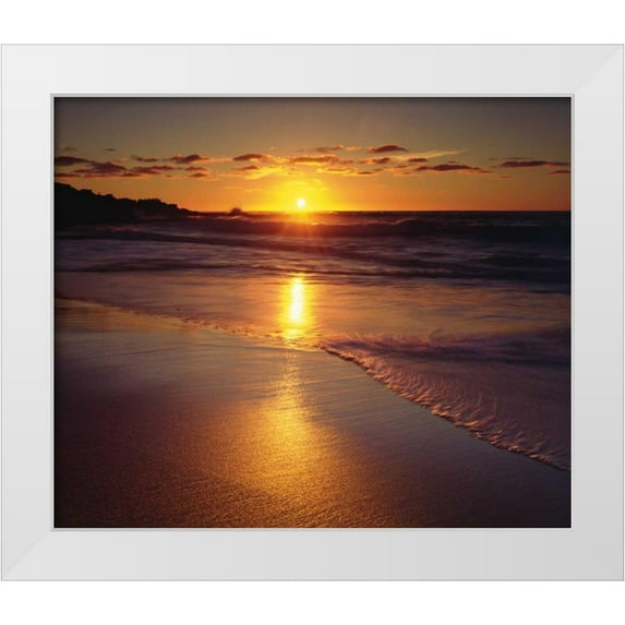 Talbot Frank, Christopher 23x20 White Modern Wood Framed Museum Art Print Titled - CA, San Diego, A Beach in La Jolla at Sunset