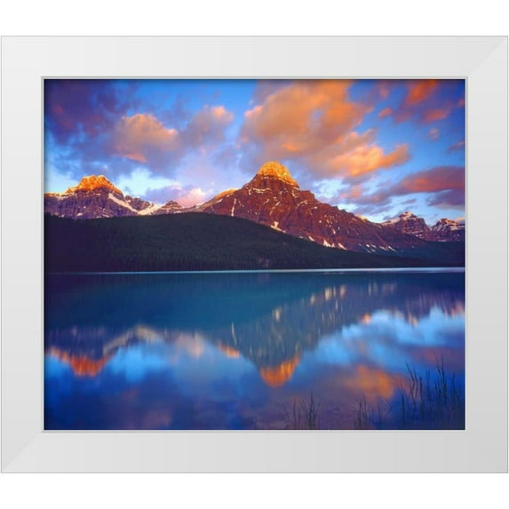 Talbot Frank, Christopher 23x20 White Modern Wood Framed Museum Art Print Titled - Canada, Alberta, Sunrise over a lake in Banff NP