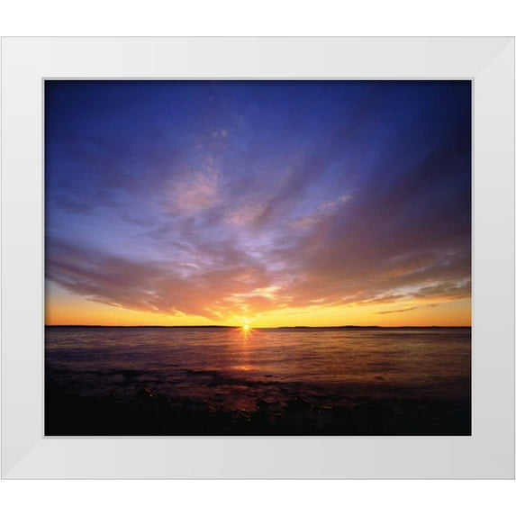 Talbot Frank, Christopher 23x20 White Modern Wood Framed Museum Art Print Titled - USA, Maine Atlantic Ocean Sunrise