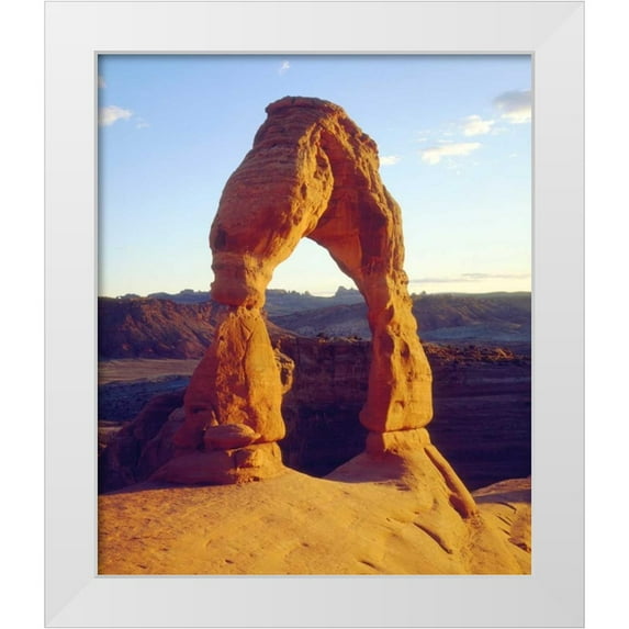 Talbot Frank, Christopher 26x30 White Modern Wood Framed Museum Art Print Titled - USA, Utah Arches NP Delicate Arch at sunset