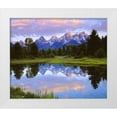 thumbnail image 1 of Talbot Frank, Christopher 31x26 White Modern Wood Framed Museum Art Print Titled - Wyoming Grand Tetons reflect in the Snake River, 1 of 4
