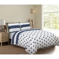 thumbnail image 1 of Talbot Nautical Stripe & Coastal Boat Reversible 3-Piece Ultra-Soft Microfiber Quilt Set, Navy, Queen, 1 of 6