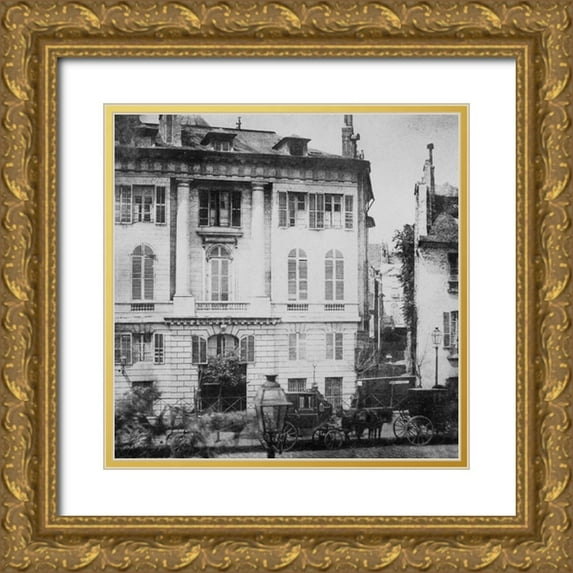 Talbot, William Henry Fox 15x15 Gold Ornate Wood Framed with Double Matting Museum Art Print Titled - Paris, May 1843 - Boulevard des Italiens