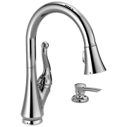 Talbott Single Handle Pull-Down Kitchen Faucet with Soap Dispenser in Chrome 16968-SD-DST