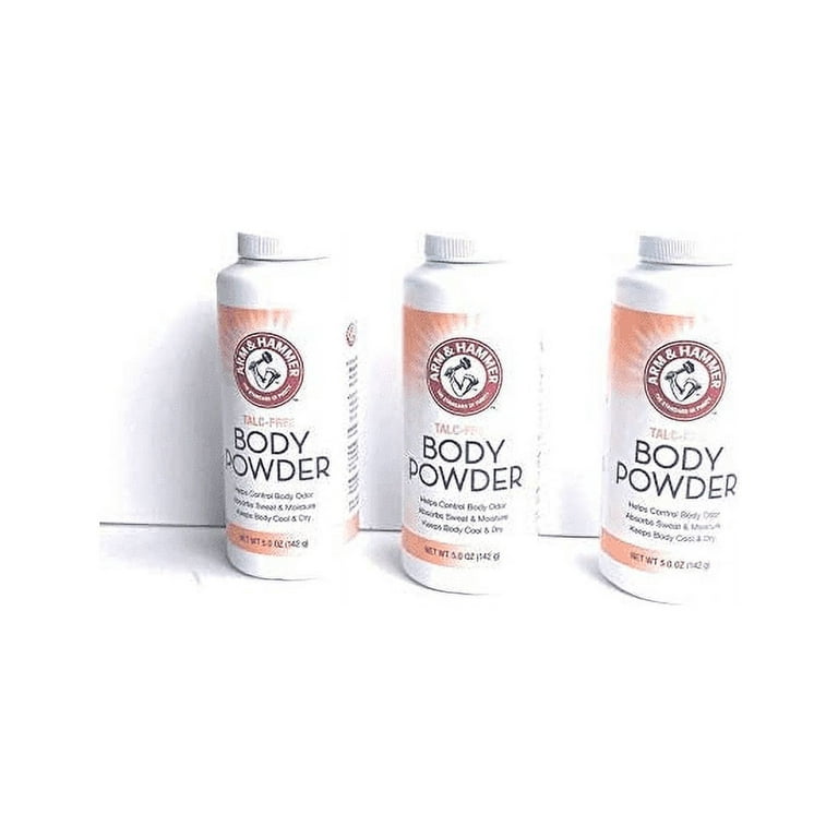 Arm & Hammer Talc-Free Odor Control Body Powder, Set of Three(3), 5 oz. each., White