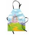 thumbnail image 1 of Tale Apron, Magnificent Cartoon Castle Landscape on the Hillsbove the Snowy Mountains, Unisex Kitchen Bib with Adjustable Neck for Cooking Gardening, Adult Size, Multicolor, by Ambesonne, 1 of 4
