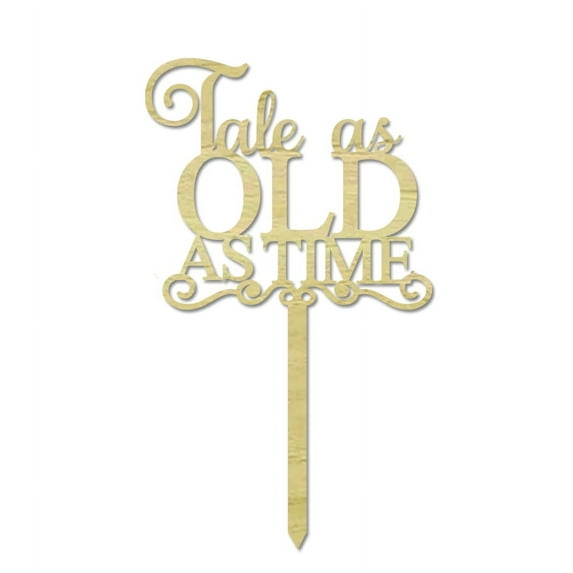 "Tale As Old As Time" Romantic Wedding Cake Topper Personalized Rustic Wooden Cake Topper Cake Decoration 5"-6" Inches Wide