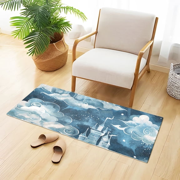 Tale Castle Bathroom Rug 39x20 Non Slip Quick Dry Washable Bathroom Mats for Bedroom Living Room Kitchen