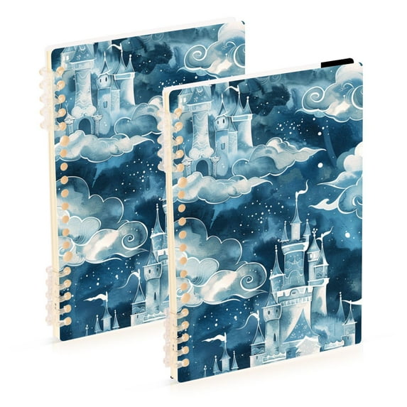 Tale Castle Ring Binder Notebook Journey Note Diary College Ruled Spiral Notebook Study Loose Leaf Paper A5 60 Pages
