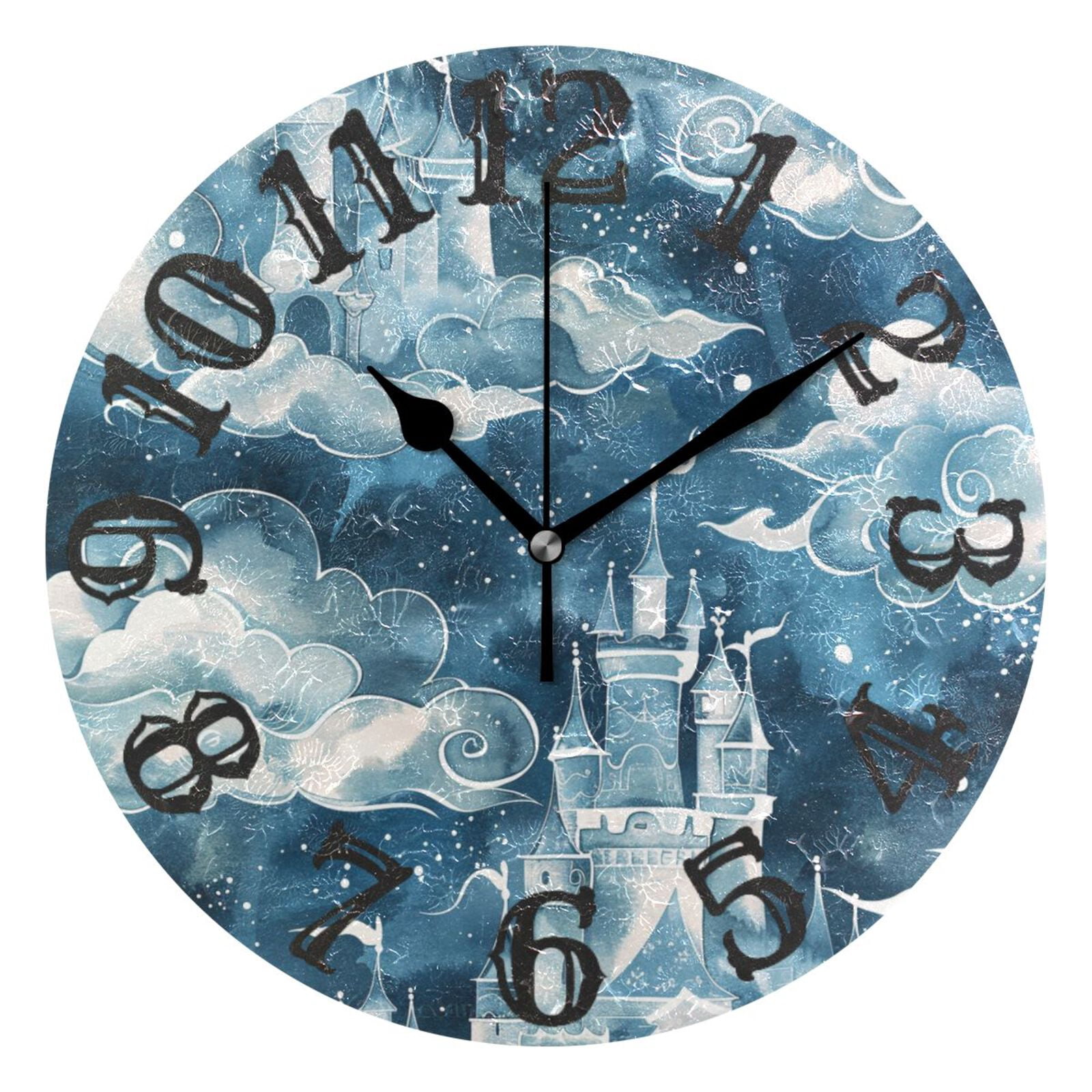 Tale Castle Wall Clock 10 inch Non-Ticking Easy to Read Decorative ...