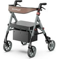thumbnail image 1 of The Tale Maker Rollator Walkers with Seat for Seniors, Reinforced Aluminum Frame & Height Adjustable, 8" Rubber Wheels for All Terrain, Max 500 lbs Foldable Rolling Walker, 1 of 11