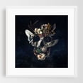 thumbnail image 1 of Tale Skull - Collage Surrealism Floral Modern Art Fantasy Bird Nature Space White Framed Wall Art Print 10 x 10 inches, 1 of 3