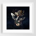 thumbnail image 1 of Tale Skull - Collage Surrealism Floral Modern Art Fantasy Bird Nature Space White Framed Wall Art Print 8 x 8 inches, 1 of 3