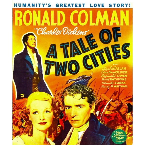 A Tale Of Two Cities Background: Ronald Colman Foreground From Left: Elizabeth Allen Ronald Colman On Window Card 1935. Movie Poster Masterprint (11 x 17)