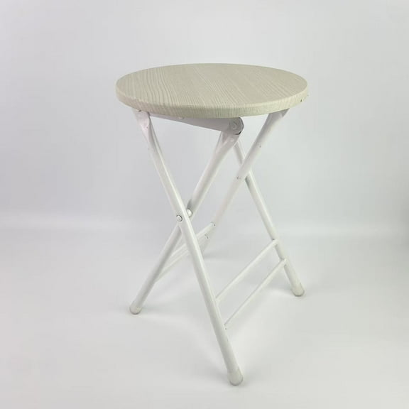 TaleLove Stools,24 Inch Tall Folding Chair Portable Plastic Stool Chair Heavy Duty Foldable Bar Stools for Adults Kitchen Counter Room Home Camping Indoor Outdoor, 300lbs Capacity (White)