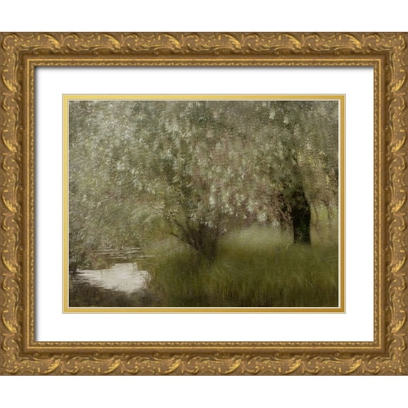 Talen, Nel 24x19 Gold Ornate Wood Framed with Double Matting Museum Art Print Titled - At The Riverbank