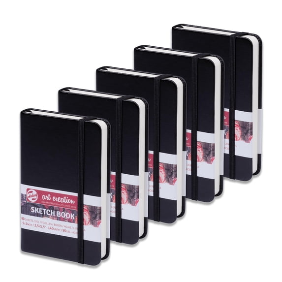 Talens Art Creation Sketchbook Black 9X14 cm, 140 Grams - 5 Pack
