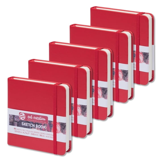 Talens Art Creation Sketchbook Red 12X12 cm, 140 Grams - 5 Pack