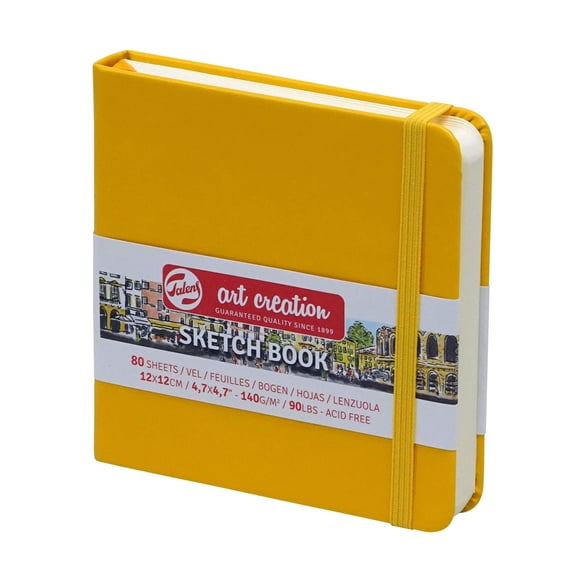 Talens Art Creations Sketchbook, Drawing Notebook, 4.7 x 4.7 inches (12 x 12 cm), Golden Yellow