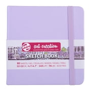Talens Art Creation Sketchbook, Drawing Notebook, 4.7 x 4.7 inches 12 x 12 cm, Pastel Violet