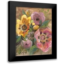 Talent, Kelley 11x14 Black Modern Framed Museum Art Print Titled - Peony Rose Bouquet