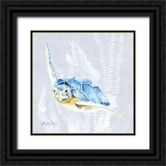 Talent, Kelley 26x26 Black Ornate Wood Framed with Double Matting Museum Art Print Titled - Sea Turtle II